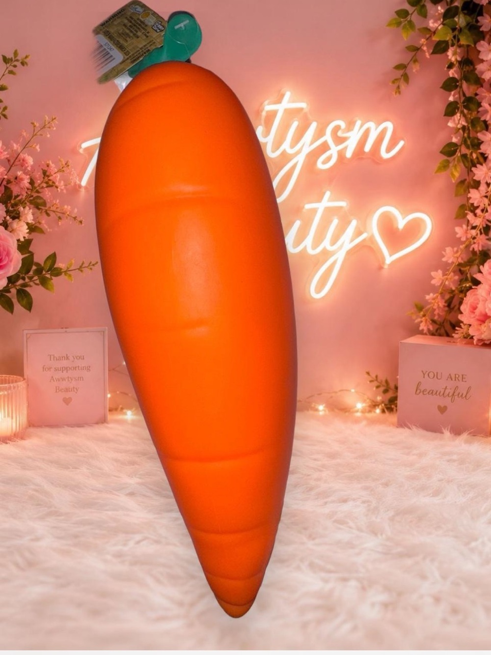 Giant Jumbo Carrot Squishy Toy- NEW WITH TAGS
